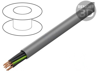 Cablu &amp;Ouml;PVC-JZ 5G0,75mm2 neecranat 300V 500V Cupru Gri foto