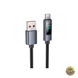 Cablu Date si Incarcare USB-A - USB-C HOCO Display X112 100W 1m Negru