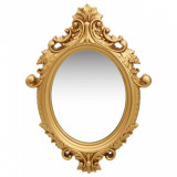 Oglindă de perete &icirc;n stil Castle, auriu, 56 x 76 cm
