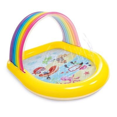 Piscina gonflabila copii, Intex, Rainbow multicolor, 147 x 130 x 86 cm, 57156 foto