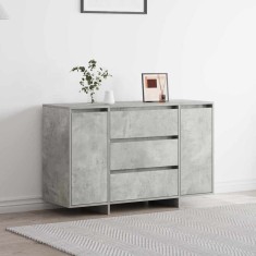 Bufet cu sertar Gri beton 120 x 41 x 75 cm Lemn compozit