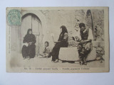 Rara! Carte postala Grecia-Insula Creta-Familie de tarani cretani,circulata 1907