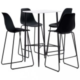 VidaXL Set mobilier de bar, 5 piese, negru, plastic