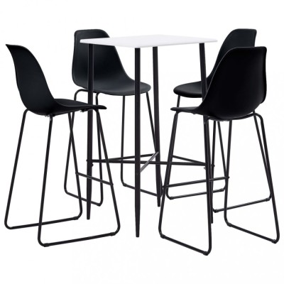 vidaXL Set mobilier de bar, 5 piese, negru, plastic 279973 foto
