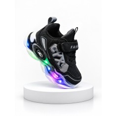 Adidasi negri cu luminite pentru baieti CYX (Marime Disponibila: Marimea 26)