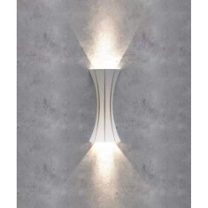 Aplica LED, Alb + Gold, Exterior, 10W, Lumina Calda