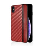 Husa XIAOMI Redmi Note 8 Pro - Carbon Fiber Piele (Rosu/Negru)