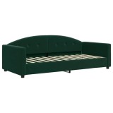 Cumpara ieftin Cadru de pat, verde inchis, 90x200 cm, catifea