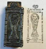 Stampila(probabil Unicat!) meci fotbal ROMANIA - ARGENTINA (Campionatul Mondial ITALIA 1990)