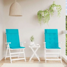 vidaXL Perne scaun cu spatar inalt, 2 buc, turcoaz, ?esatura Oxford foto