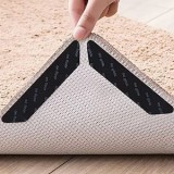 Autocolante Antiderapante pentru Covoare, 4 buc, 13x2.5cm, Negru, CMCLASS