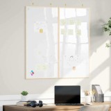 vidaXL Tablă albă magnetică Alb 100 x 1.4 x 100 cm Lemn masiv de pin