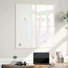 vidaXL Tablă albă magnetică Alb 100 x 1.4 x 100 cm Lemn masiv de pin 42015927