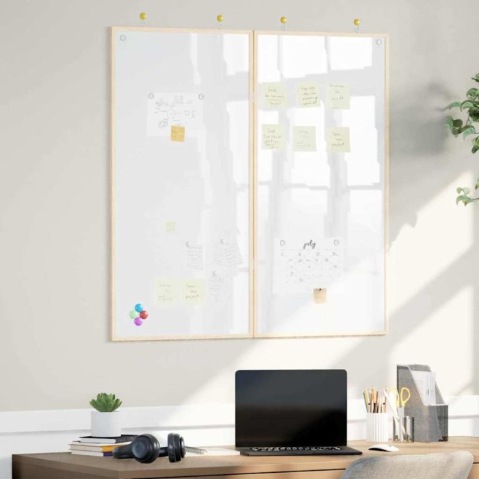 vidaXL Tablă albă magnetică Alb 100 x 1.4 x 100 cm Lemn masiv de pin