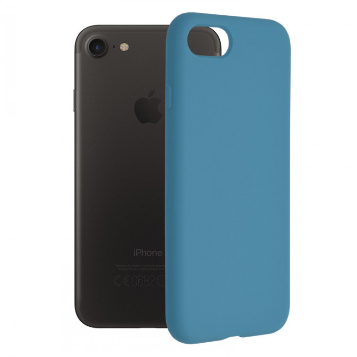 Husa pentru iPhone 7 / 8 / SE 2, SE 2020 / SE 3, SE 2022, Techsuit Soft Edge Silicone, Denim Blue