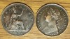 Marea Britanie - SUPEROFERTA ! - set 2 x 1 farthing 1879 &amp; 1886 - Victoria tanara- impecabile !, Europa