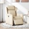 Fotoliu rabatabil electric, crem, material textil - 2