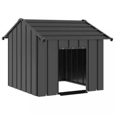 vidaXL Casă pentru c&amp;acirc;ini cu acoperiș 85x107x81 cm oțel galvanizat foto