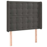 Cumpara ieftin Tablie de pat cu aripioare gri inchis 83x16x118/128 cm catifea