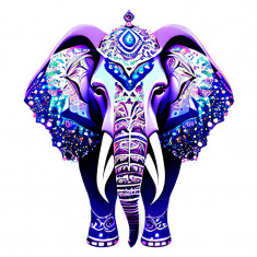 Sticker decorativ, Elefant, Mov, 67 cm, 10125ST