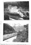 M1554N Tren tras de locomotivă cu aburi trec&acirc;nd la Ciucea, județul Cluj, 1936, lot de 2 fotografii