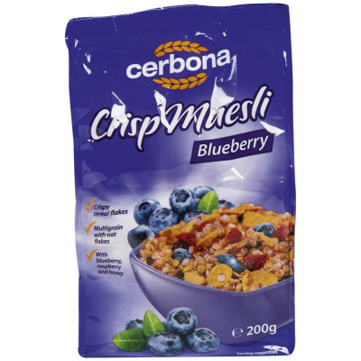 Cereale Musli cu Afine Cerbona, 200 g, Musli Cereale, Cereale Tip Musli, Cereale Muesli, Muesli Cereale, Cereale pentru Lapte, Musli pentru Lapte, Mus foto