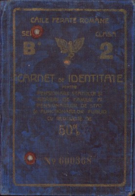 HST A2132 Carnet de identitate CFR 1937 foto