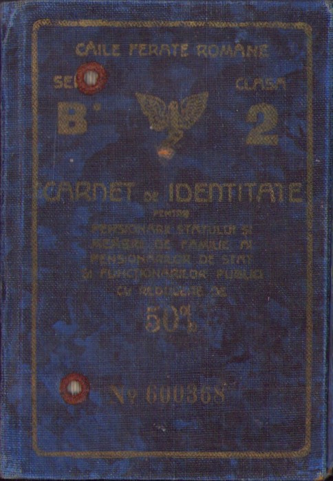 HST A2132 Carnet de identitate CFR 1937