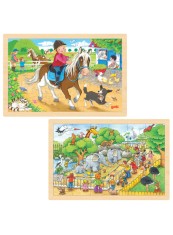 Puzzle Goki Pony Farm &amp; Visit At The Zoo 2 X 24pc (1240272/1240280)