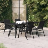 Set de servit masa pentru gradina, 5 piese, negru GartenMobel Dekor, vidaXL