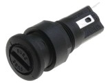 Clema siguranțe cilindrice 5x20mm 250V neagră pe panou