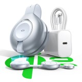 Cumpara ieftin Stand de incarcare triplu, LISEN 3S+, wireless magnetic 15W, pliabil, pentru iPhone, Apple Watch si AirPods