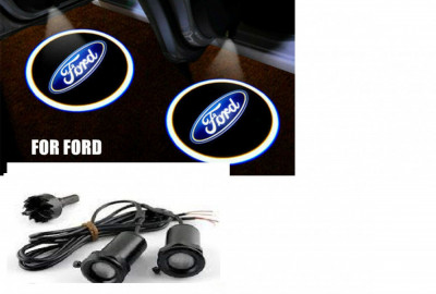 Set proiectoare / Logo Holograma montare sub usa Ford model cu freza foto