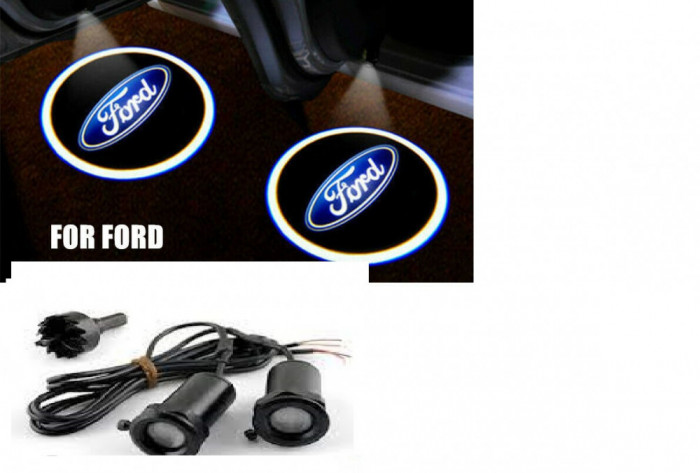 Set proiectoare / Logo Holograma montare sub usa Ford model cu freza