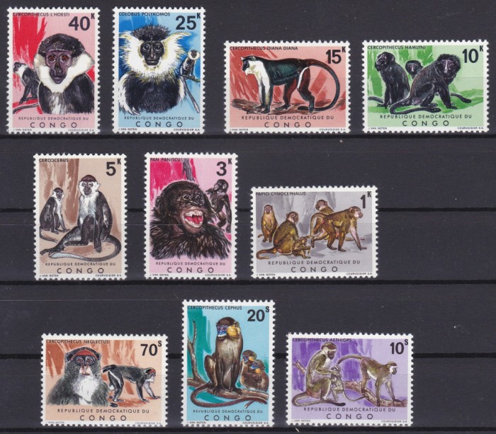 DB1 Fauna Africana Congo Maimute 10 v. MNH