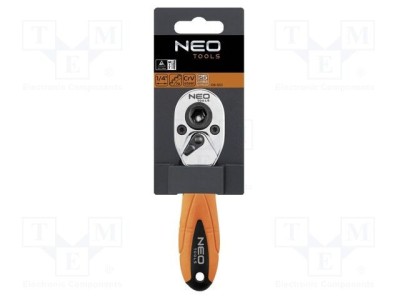 Clichet 1/4 cu comutator și m&amp;acirc;ner ergonomic 105mm pentru capete de șurubelniță NEO TOOLS foto