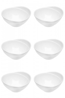 Set boluri, 6 piese, 160 ml, Ceramica, Alb fildes foto