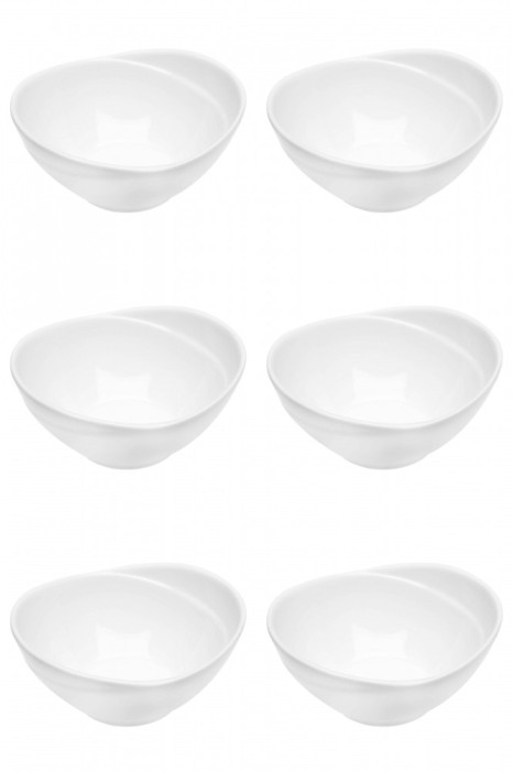 Set boluri, 6 piese, 160 ml, Ceramica, Alb fildes