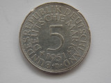 5 MARK 1951 D GERMANIA- argint-, Europa