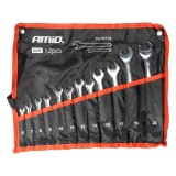 Set chei combinate fixe-inelare 6-22 mm, 12 piese, otel crom-vanadiu CRV, forma ergonomica, pentru atelier auto, garaj, industrie si constructii,