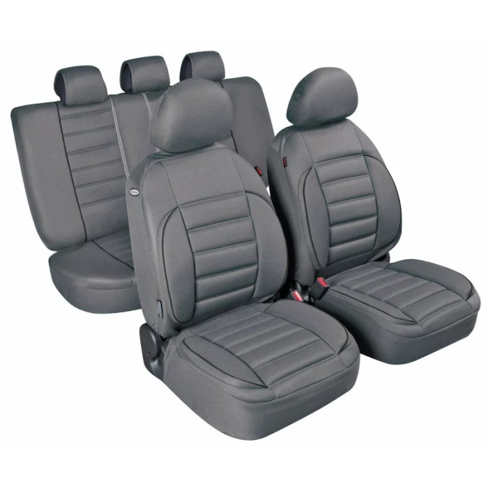 Huse scaun De-Luxe Sport Edition jacquard high-quality 9buc - Gri Garage AutoRide