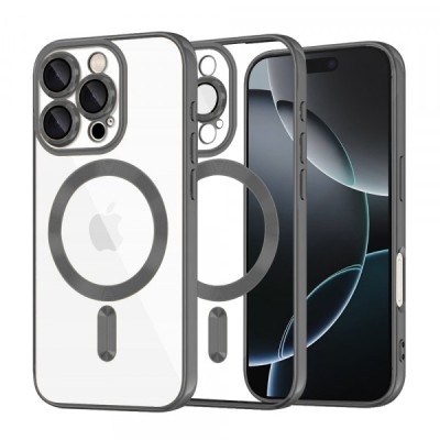 Husa MagSafe pentru Apple iPhone 16 Pro, Techsuit, Luxury Crystal, Neagra foto