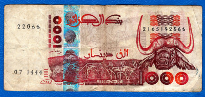 (2) BANCNOTA ALGERIA - 1000 DINARS 1998, PRET DE CURS VALUTAR foto