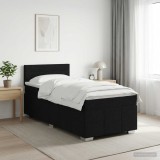 Cumpara ieftin Pat boxspring cu saltea Negru 100 x 200 cm Tesatura
