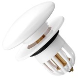 Dop scurgere chiuveta, universal, deschidere cu click, material otel, diametru exterior 66 mm, culoare Alba, AVEX