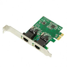 Card LogiLink PC0075, PCIex, extensie pentru 2x (RJ45) Gigabit Ethernet, full duplex flow control, WOL
