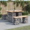 vidaXL Bancă de grădină, design gabion, 100x102x72cm, lemn masiv pin 834371