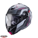 Casca modulabila pentru scuter - motocicleta (flip-up) Caberg model Duke Evo Move M1 SV gun metal (titanium)/negru/fuchsia (roz) mat Pinlock ready &ndash; l