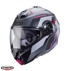 Casca modulabila pentru scuter - motocicleta (flip-up) Caberg model Duke Evo Move M1 SV gun metal (titanium)/negru/fuchsia (roz) mat Pinlock ready &ndash; l