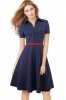 B771-44 Rochie office in stil vintage cu aplicatii aurii, M, XL